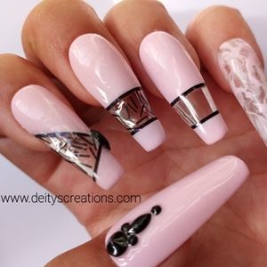 Pastel pink marble rose quartz press on nails